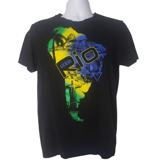 GUESS Rio Black T Shirt Size Medium - Picture 1 of 5